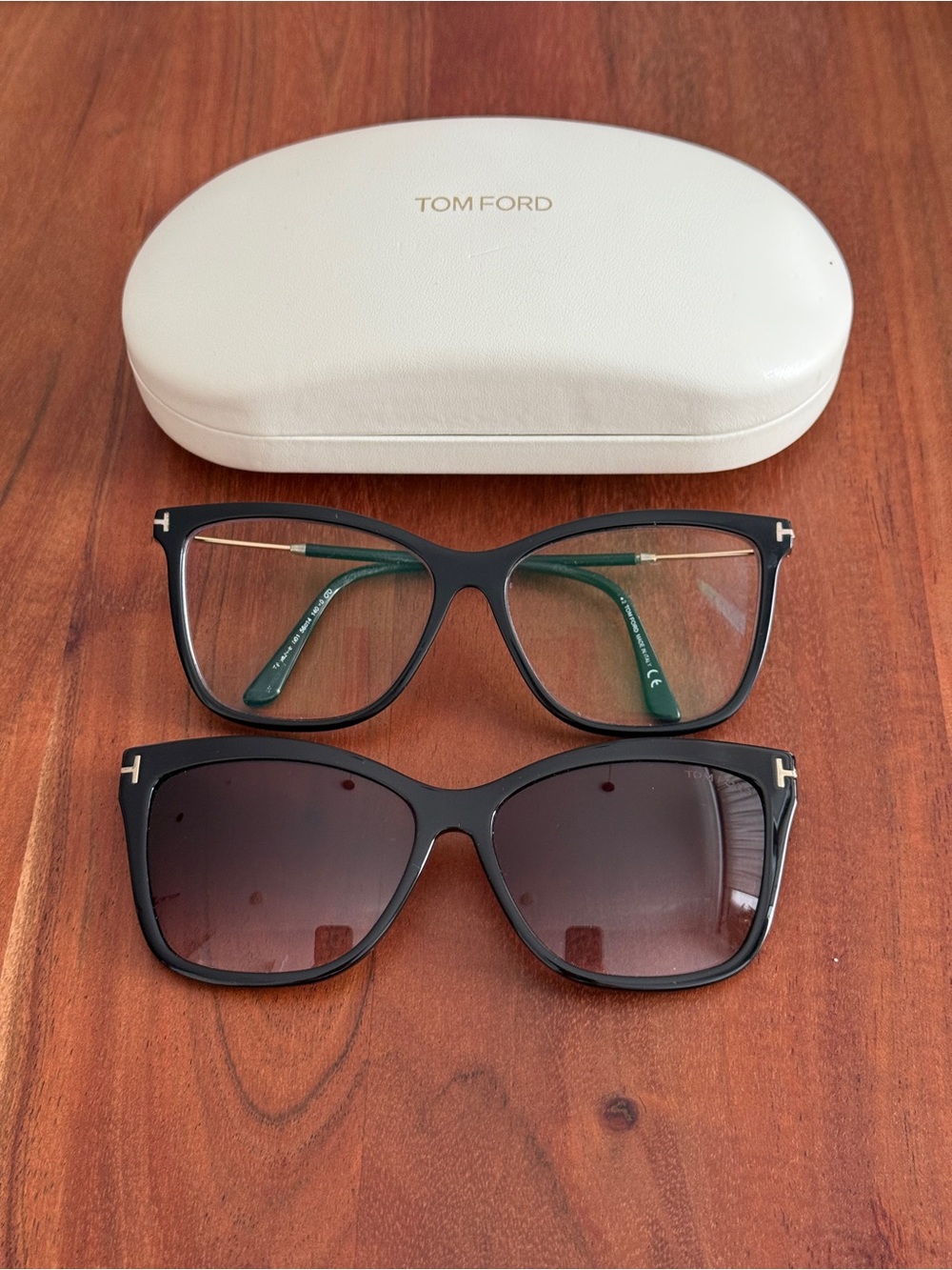 Tom Ford w/ Clip-On Sunglasses TF-5824-B 001
